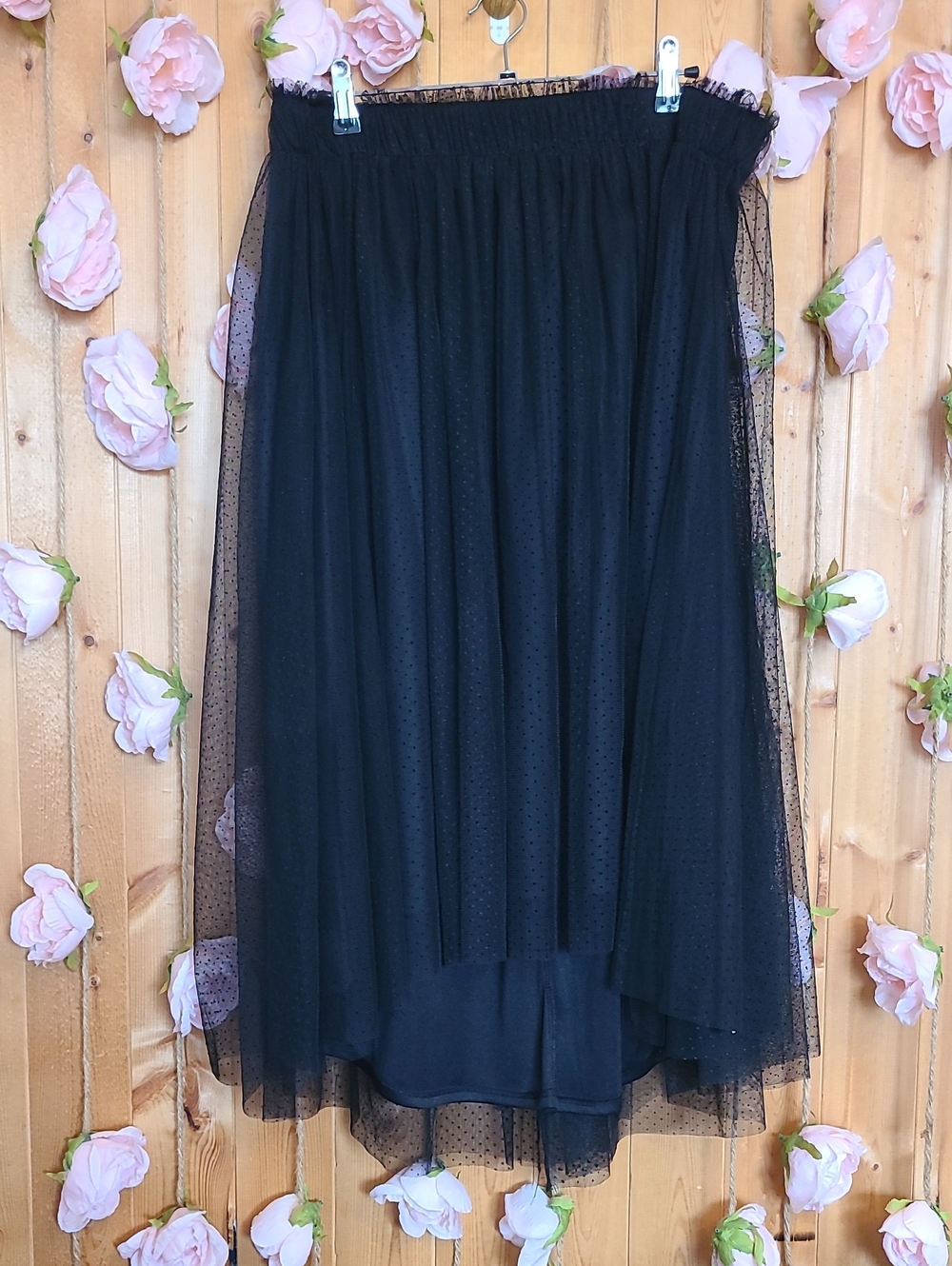 LC Lauren Conrad Black Layered High-Low Tulle Skirt